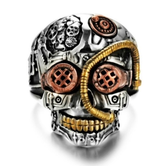 Jajafook Steampunk Skull Ring Casual Party Cosplay Festival Everyday Unique Fun - Picture 1 of 11